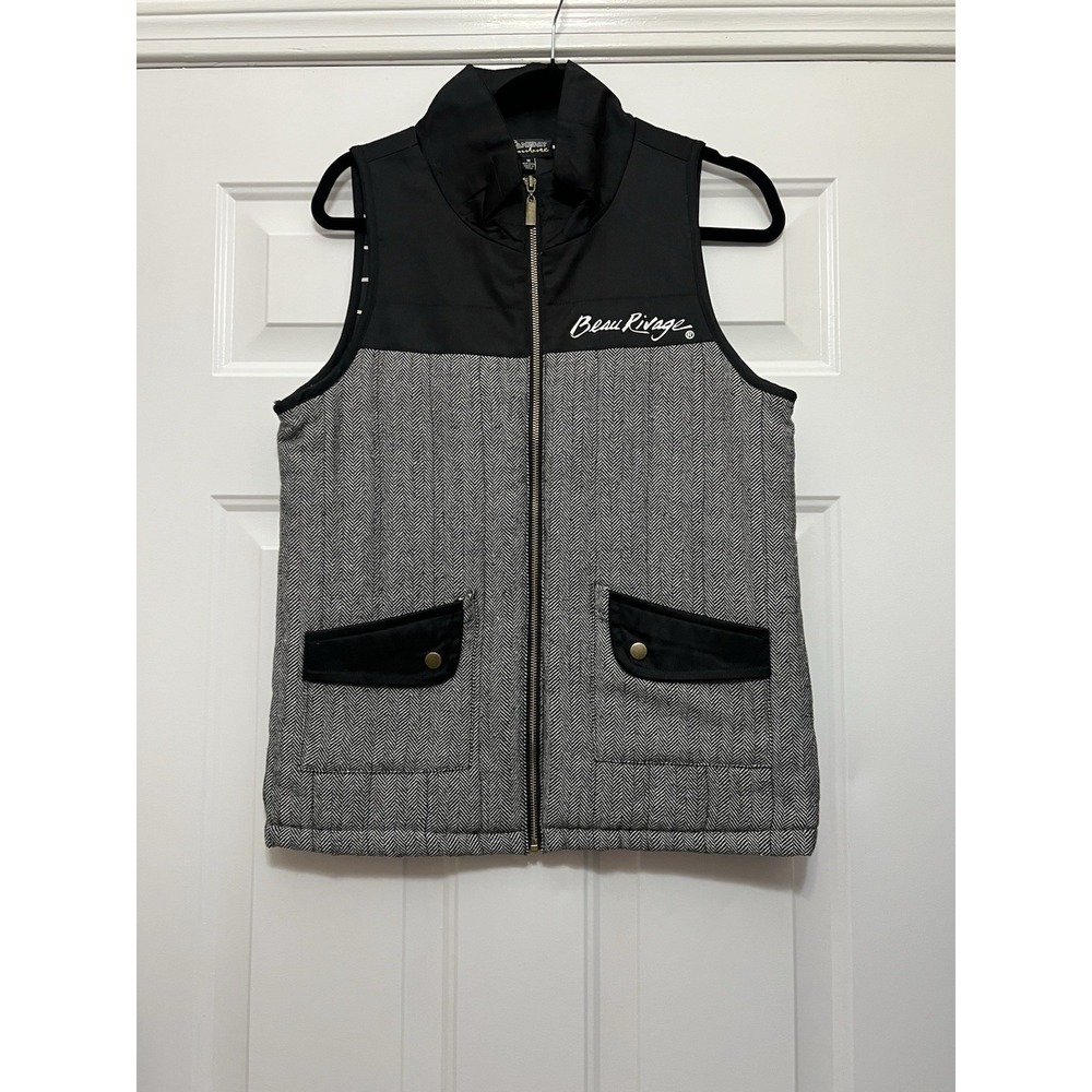 NWOT Beau Rivage Full-Zip‎ Vest Black Medium Game Day Casual Resort Wear